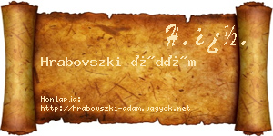 Hrabovszki Ádám névjegykártya