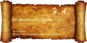 Hrabovszki Ádám névjegykártya